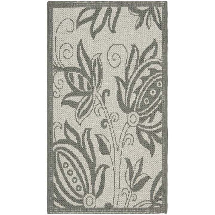 SAFAVIEH Outdoor CY6109-78 Courtyard Lt Grey / Anthracite Rug Image 1