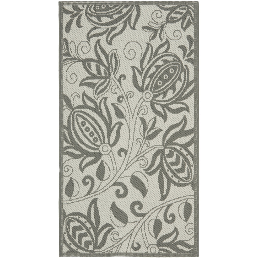 SAFAVIEH Outdoor CY6109-78 Courtyard Lt Grey / Anthracite Rug Image 10