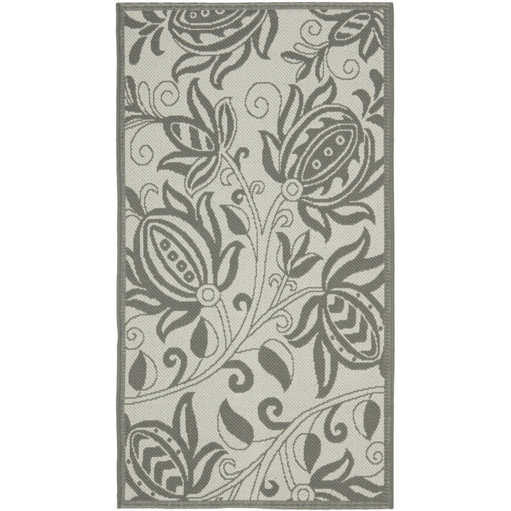 SAFAVIEH Outdoor CY6109-78 Courtyard Lt Grey / Anthracite Rug Image 1