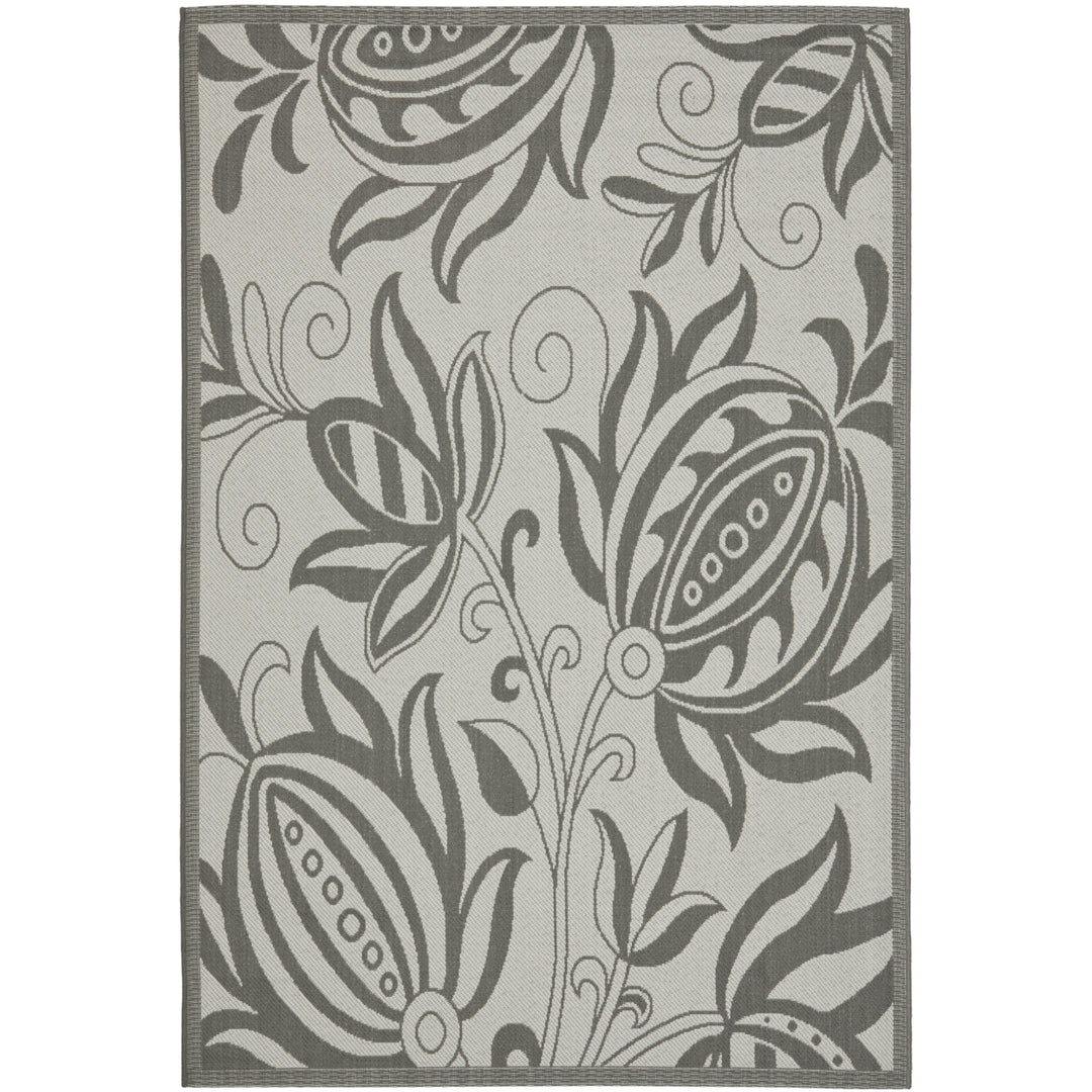 SAFAVIEH Outdoor CY6109-78 Courtyard Lt Grey / Anthracite Rug Image 11
