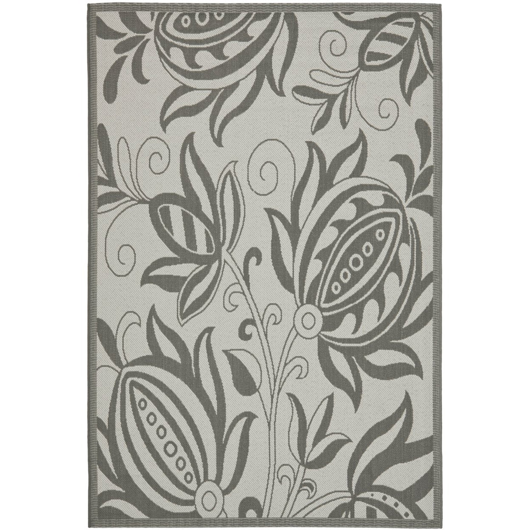 SAFAVIEH Outdoor CY6109-78 Courtyard Lt Grey / Anthracite Rug Image 1