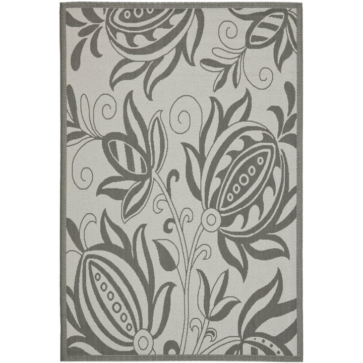 SAFAVIEH Outdoor CY6109-78 Courtyard Lt Grey / Anthracite Rug Image 1