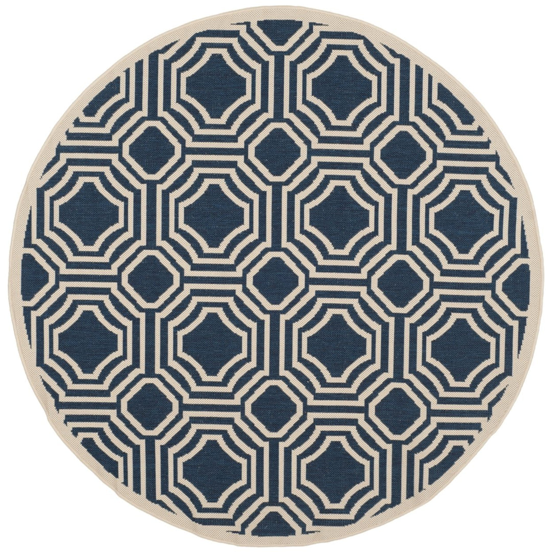 SAFAVIEH CY6112-268 Courtyard Navy / Beige Image 1