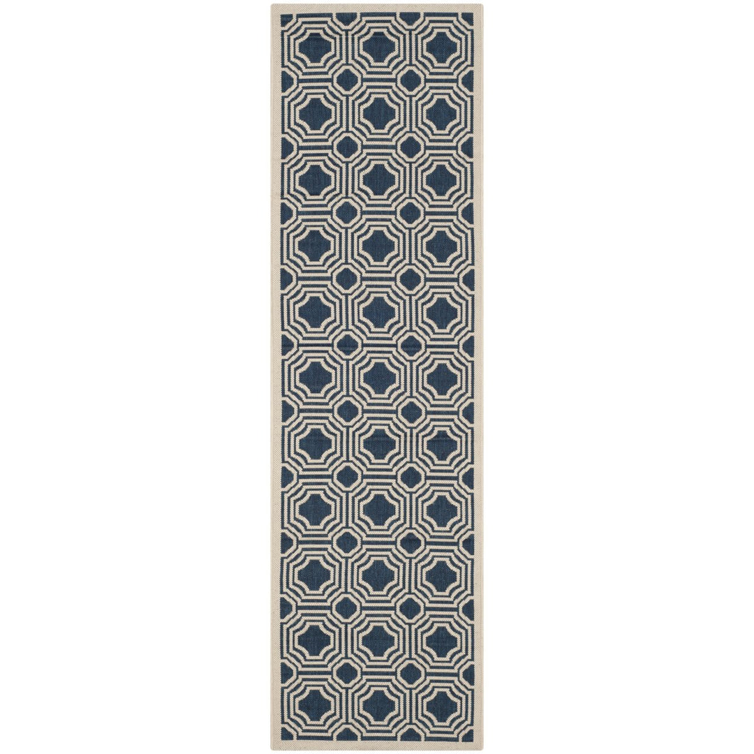 SAFAVIEH CY6112-268 Courtyard Navy / Beige Image 1