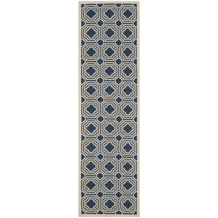 SAFAVIEH CY6112-268 Courtyard Navy / Beige Image 1