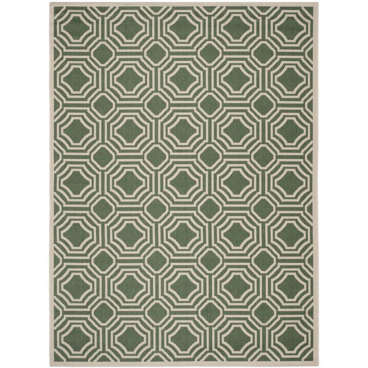 SAFAVIEH Outdoor CY6112-332 Courtyard Dark Green / Beige Rug Image 1