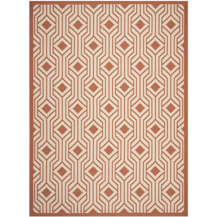 SAFAVIEH Outdoor CY6113-231 Courtyard Beige / Terracotta Rug Image 1