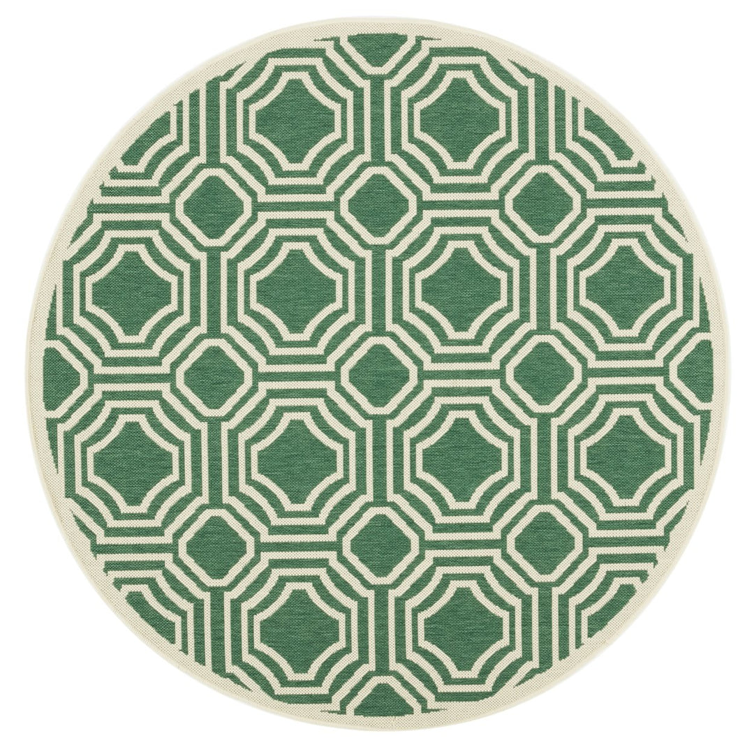 SAFAVIEH Outdoor CY6112-332 Courtyard Dark Green / Beige Rug Image 1