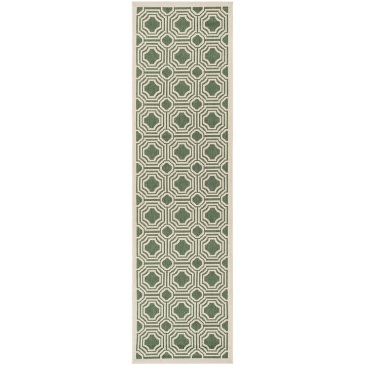 SAFAVIEH Outdoor CY6112-332 Courtyard Dark Green / Beige Rug Image 1