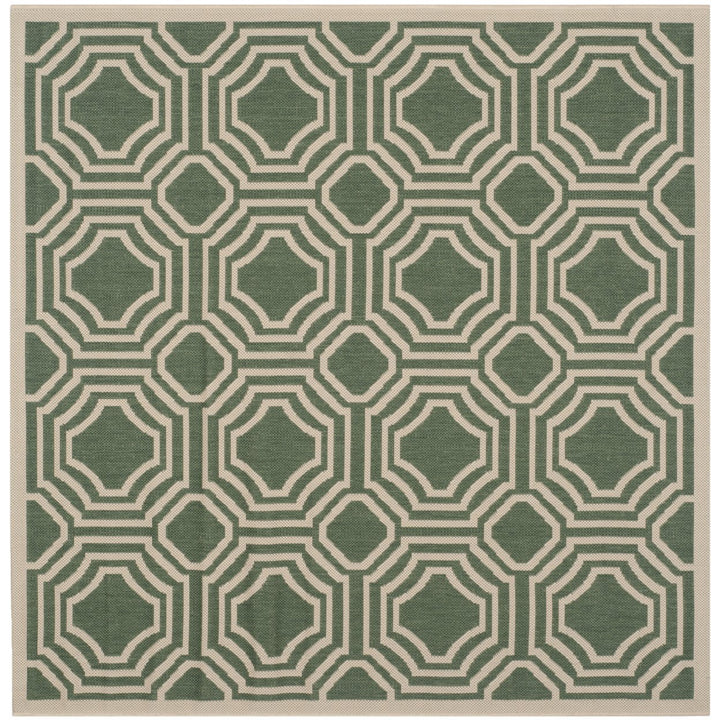 SAFAVIEH Outdoor CY6112-332 Courtyard Dark Green / Beige Rug Image 1