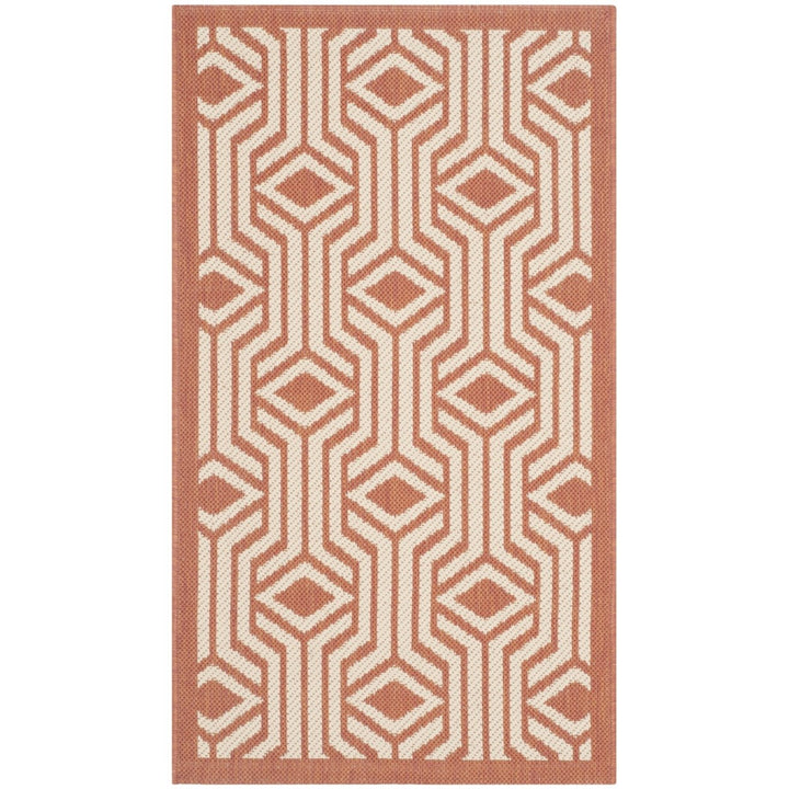 SAFAVIEH Outdoor CY6113-231 Courtyard Beige / Terracotta Rug Image 1