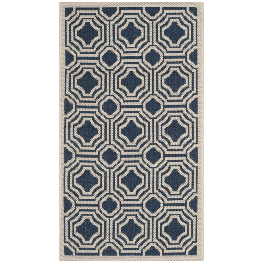 SAFAVIEH CY6112-268 Courtyard Navy / Beige Image 1