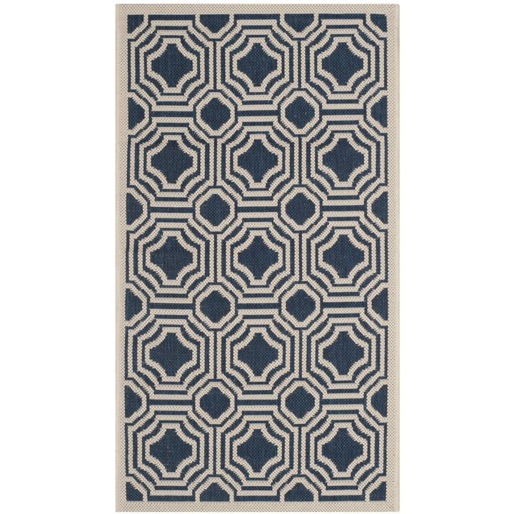 SAFAVIEH CY6112-268 Courtyard Navy / Beige Image 1