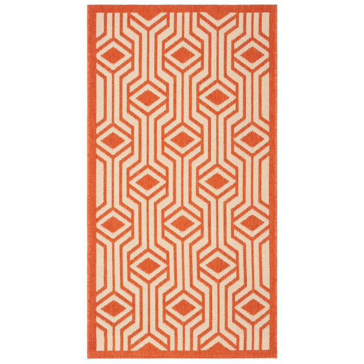 SAFAVIEH Outdoor CY6113-231 Courtyard Beige / Terracotta Rug Image 1