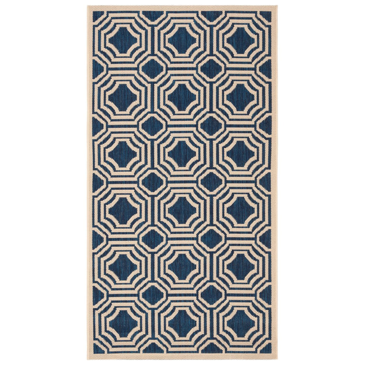 SAFAVIEH CY6112-268 Courtyard Navy / Beige Image 1