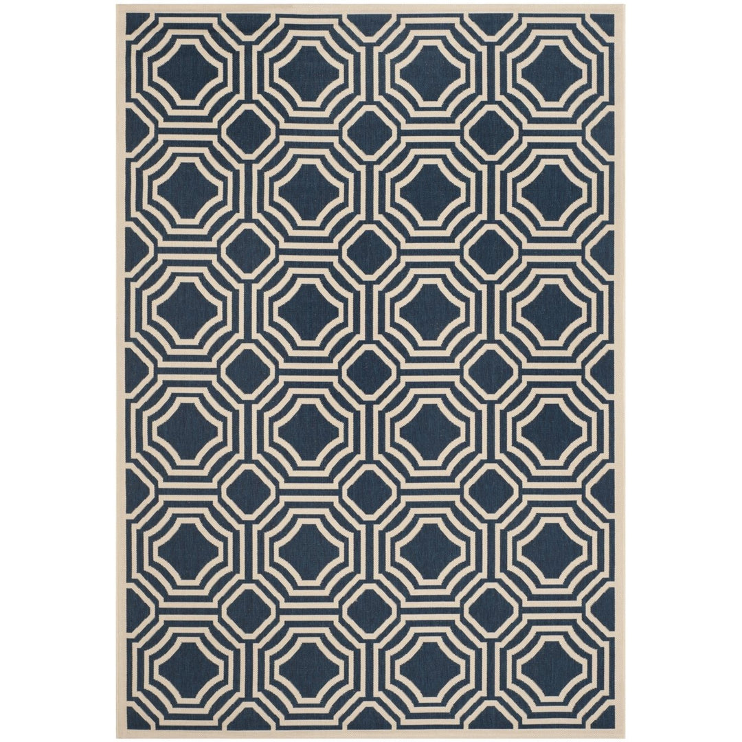 SAFAVIEH CY6112-268 Courtyard Navy / Beige Image 1