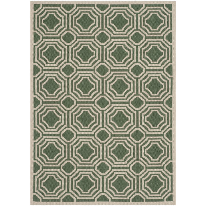 SAFAVIEH Outdoor CY6112-332 Courtyard Dark Green / Beige Rug Image 1