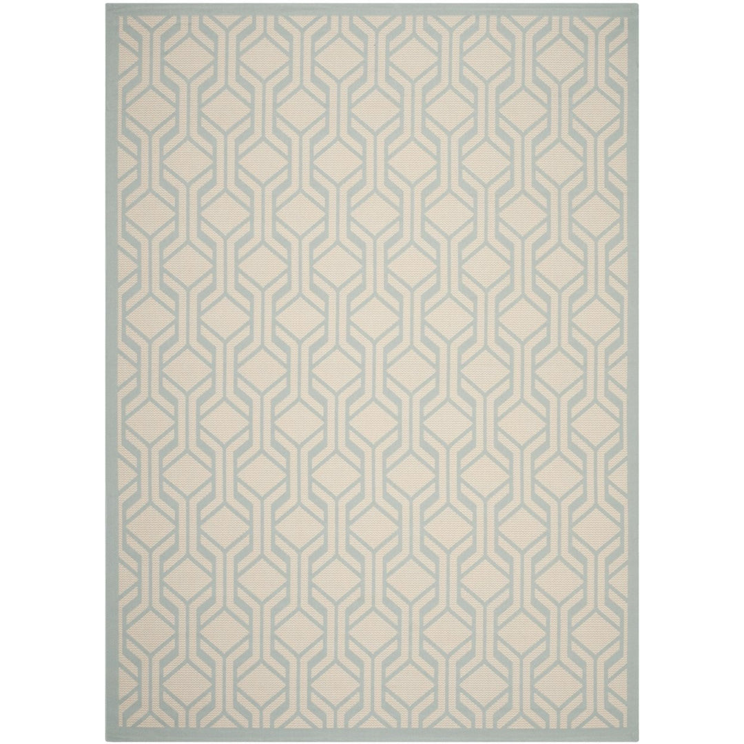 SAFAVIEH Indoor Outdoor CY6114-213 Courtyard Beige / Aqua Rug Image 1