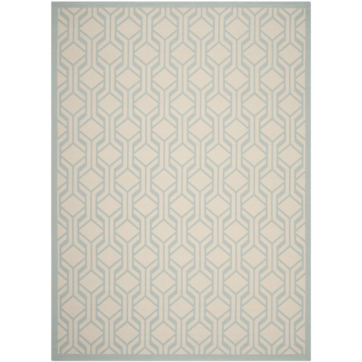 SAFAVIEH Indoor Outdoor CY6114-213 Courtyard Beige / Aqua Rug Image 1