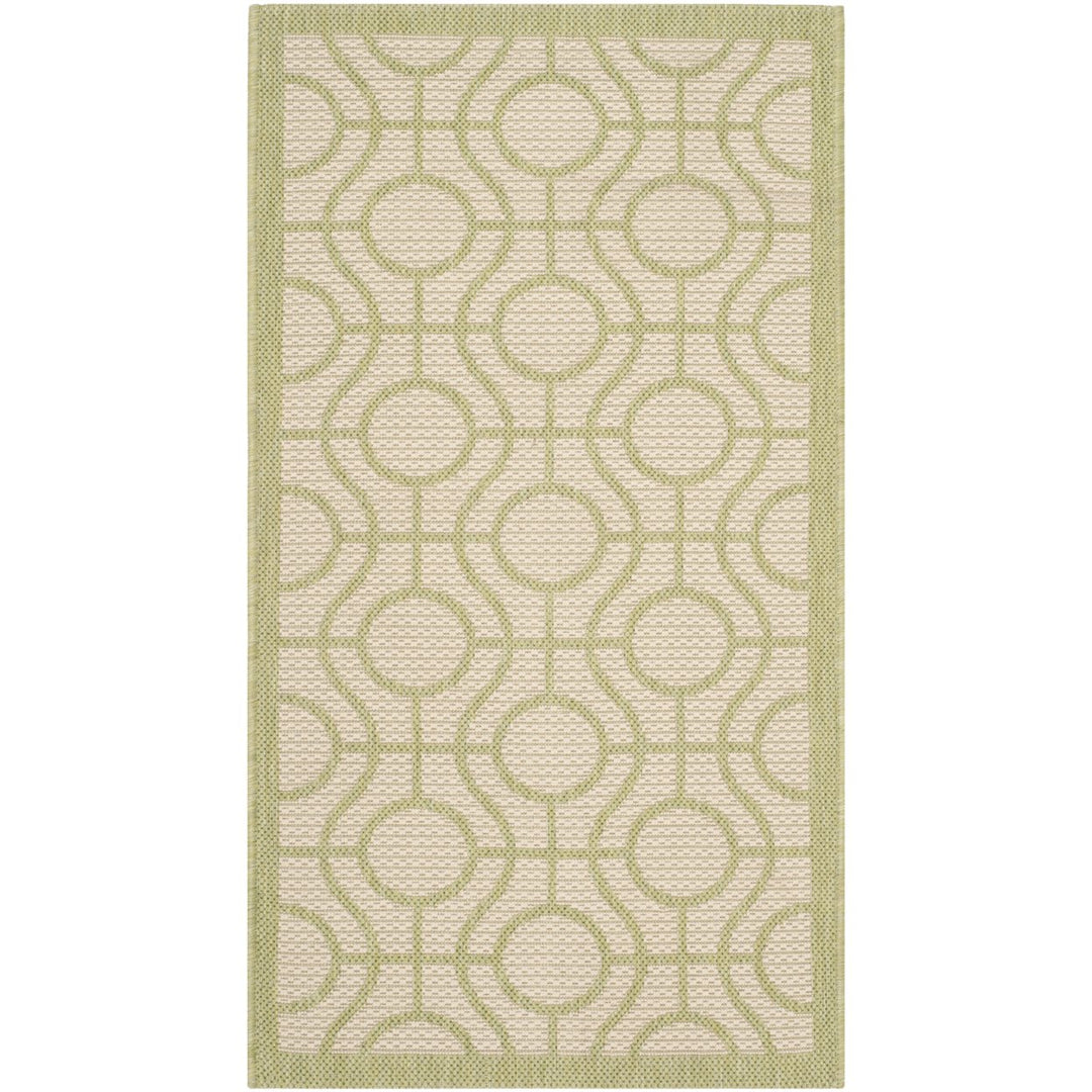 SAFAVIEH Outdoor CY6115-218 Courtyard Beige / Sweet Pea Rug Image 1