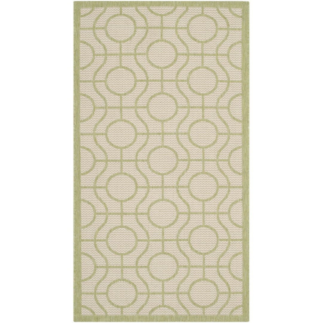 SAFAVIEH Outdoor CY6115-218 Courtyard Beige / Sweet Pea Rug Image 1