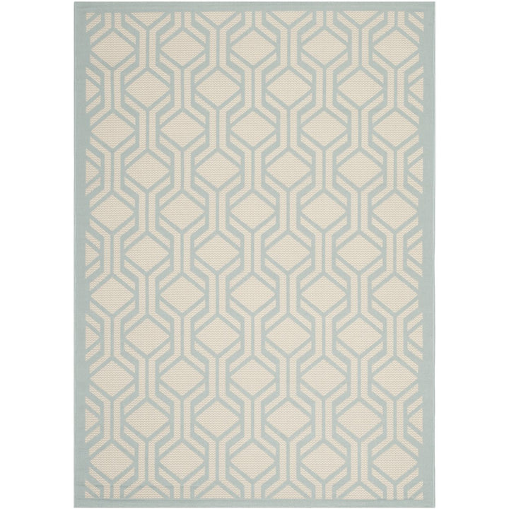 SAFAVIEH Indoor Outdoor CY6114-213 Courtyard Beige / Aqua Rug Image 1