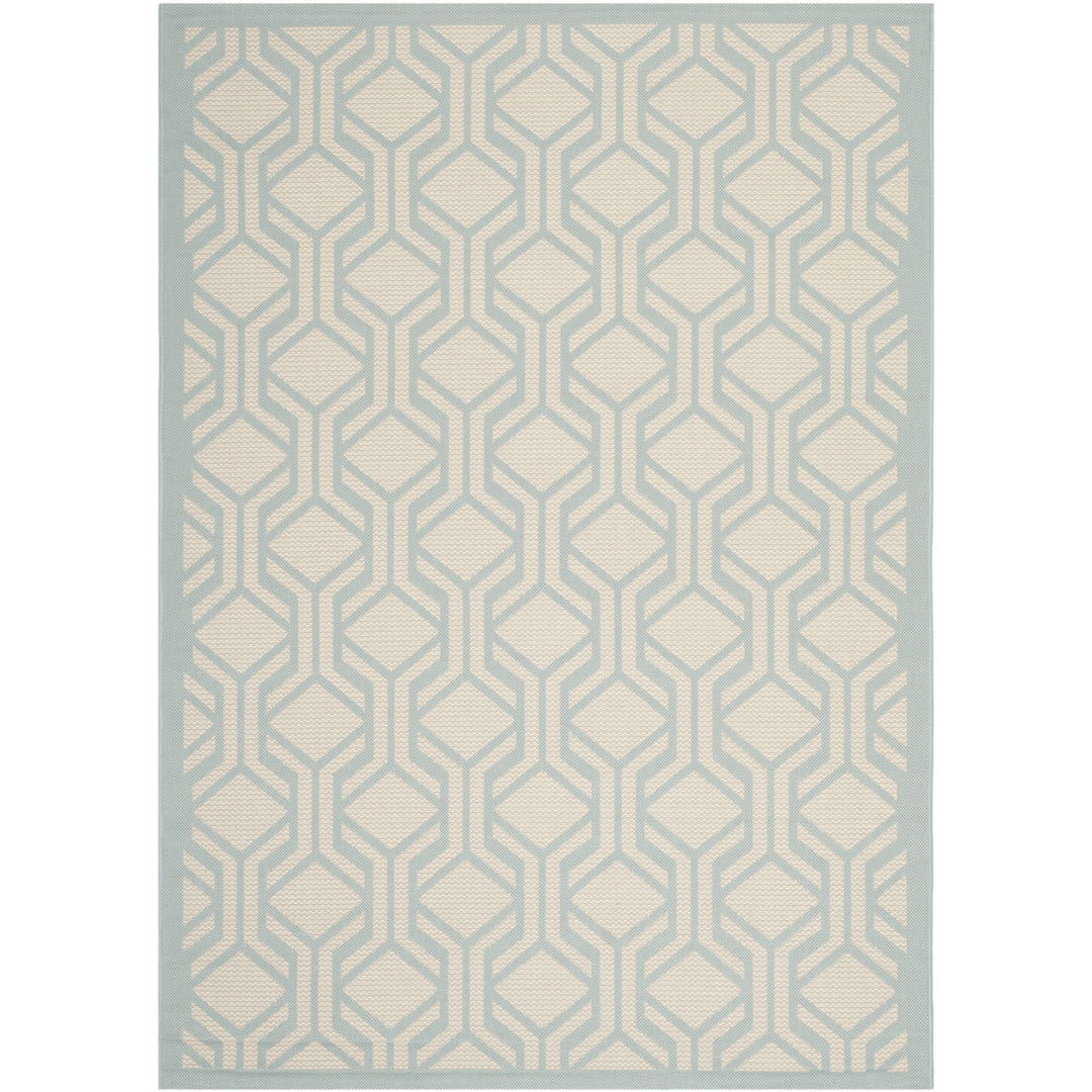 SAFAVIEH Indoor Outdoor CY6114-213 Courtyard Beige / Aqua Rug Image 1