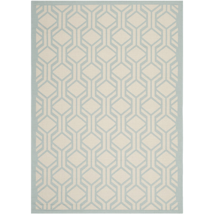 SAFAVIEH Indoor Outdoor CY6114-213 Courtyard Beige / Aqua Rug Image 1