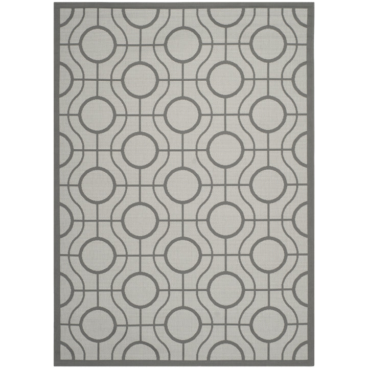 SAFAVIEH Outdoor CY6115-78 Courtyard Lt Grey / Anthracite Rug Image 3