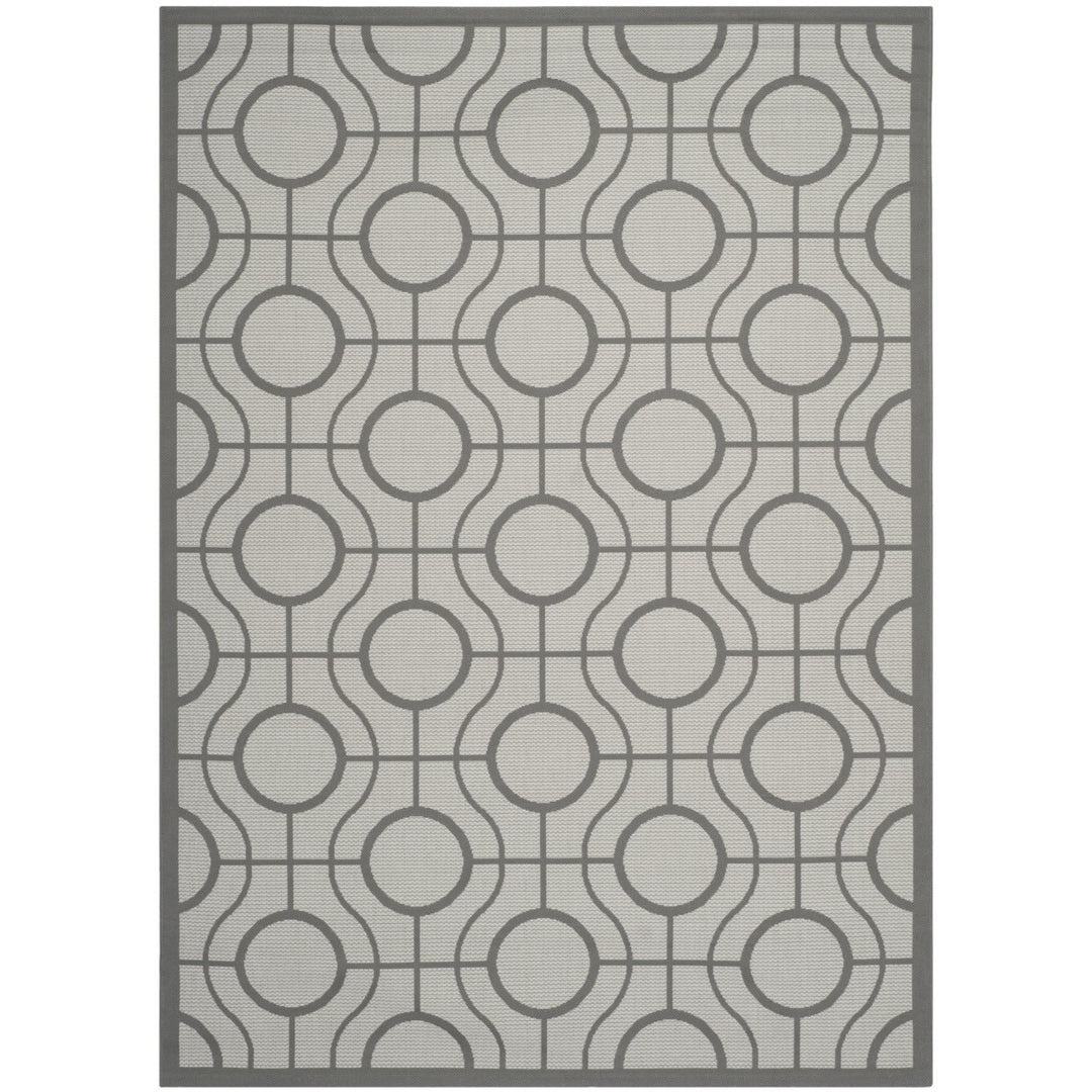 SAFAVIEH Outdoor CY6115-78 Courtyard Lt Grey / Anthracite Rug Image 1