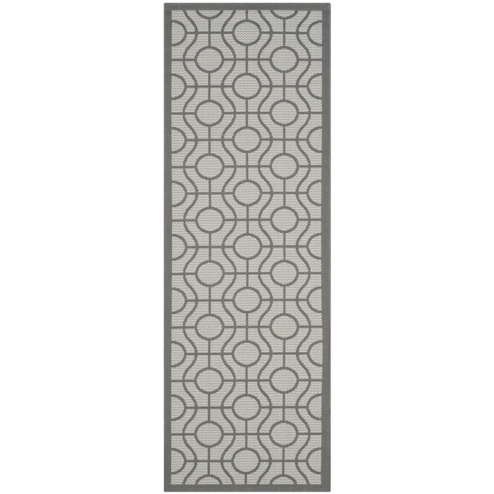 SAFAVIEH Outdoor CY6115-78 Courtyard Lt Grey / Anthracite Rug Image 4