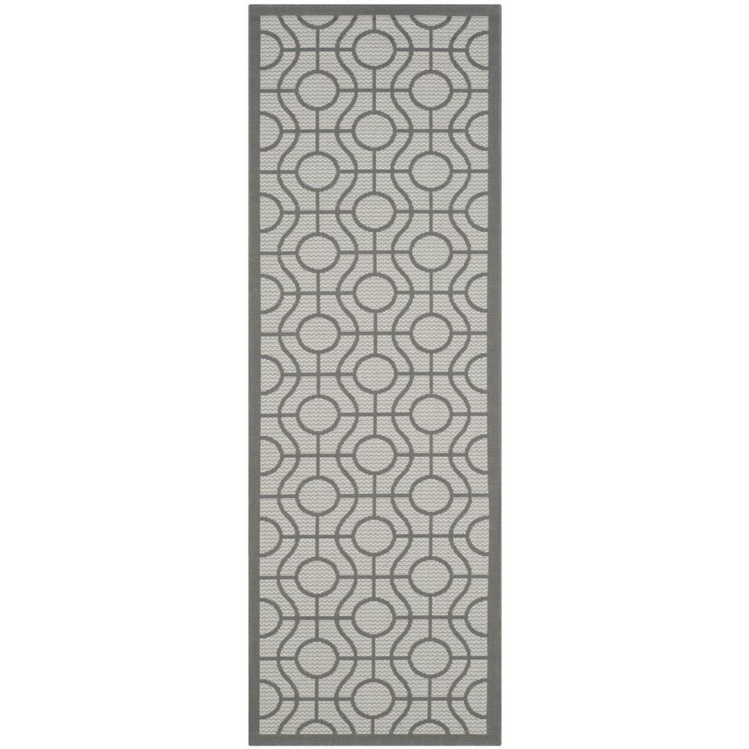 SAFAVIEH Outdoor CY6115-78 Courtyard Lt Grey / Anthracite Rug Image 1