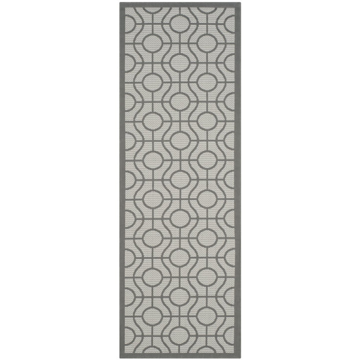 SAFAVIEH Outdoor CY6115-78 Courtyard Lt Grey / Anthracite Rug Image 1