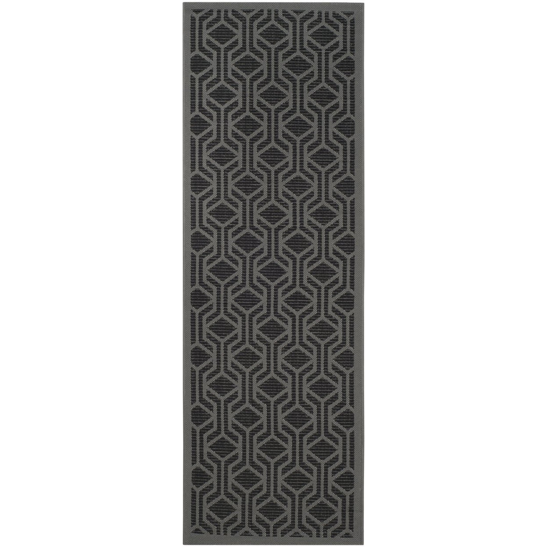 SAFAVIEH Outdoor CY6114-225 Courtyard Black / Anthracite Rug Image 5