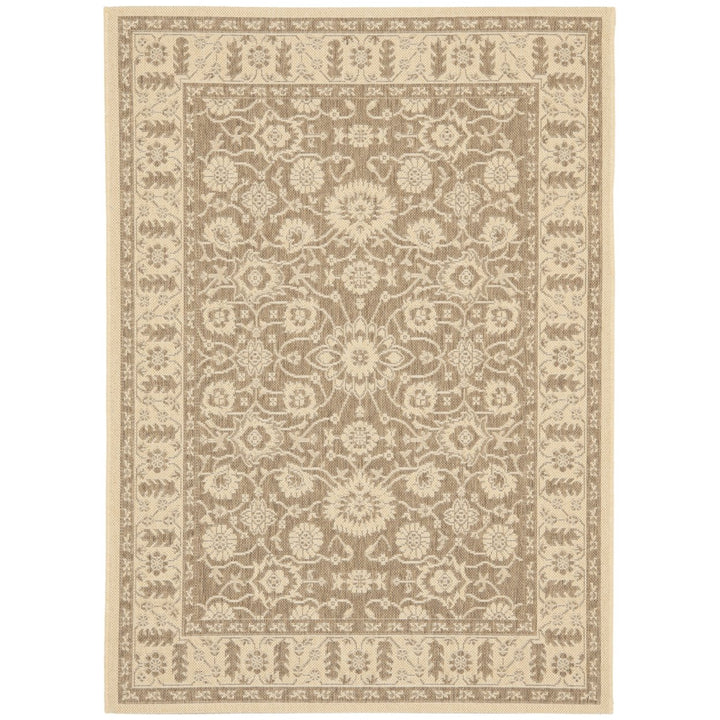 SAFAVIEH Indoor Outdoor CY6126-22 Courtyard Brown / Creme Rug Image 1