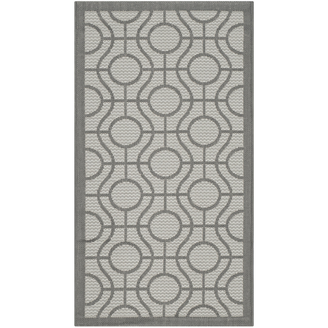 SAFAVIEH Outdoor CY6115-78 Courtyard Lt Grey / Anthracite Rug Image 7