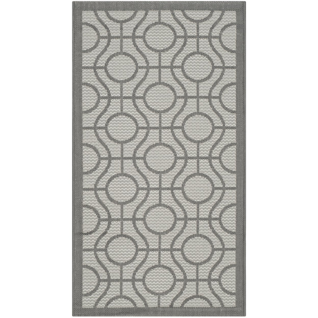 SAFAVIEH Outdoor CY6115-78 Courtyard Lt Grey / Anthracite Rug Image 1