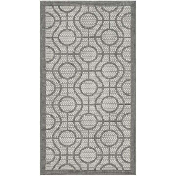 SAFAVIEH Outdoor CY6115-78 Courtyard Lt Grey / Anthracite Rug Image 1