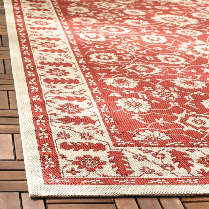 SAFAVIEH Outdoor CY6126-28 Courtyard Collection Red / Creme Rug Image 3