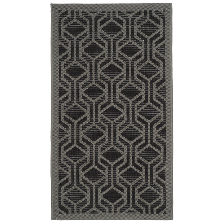 SAFAVIEH Outdoor CY6114-225 Courtyard Black / Anthracite Rug Image 9