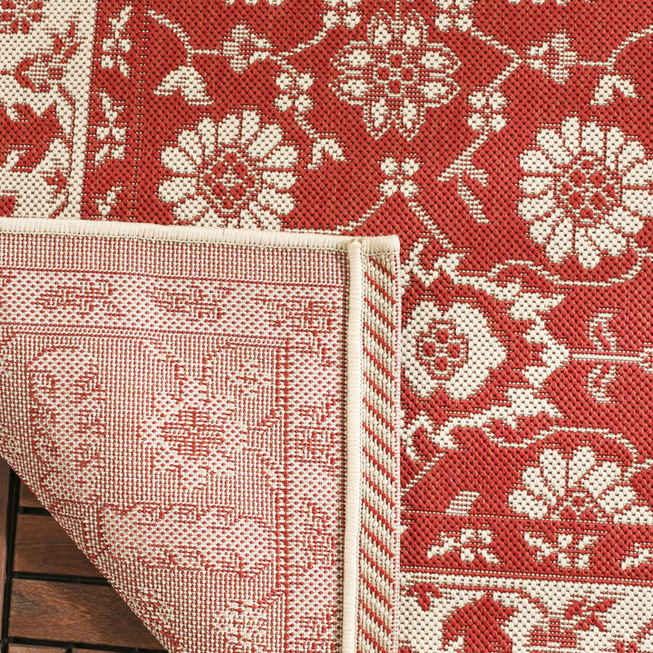 SAFAVIEH Outdoor CY6126-28 Courtyard Collection Red / Creme Rug Image 4