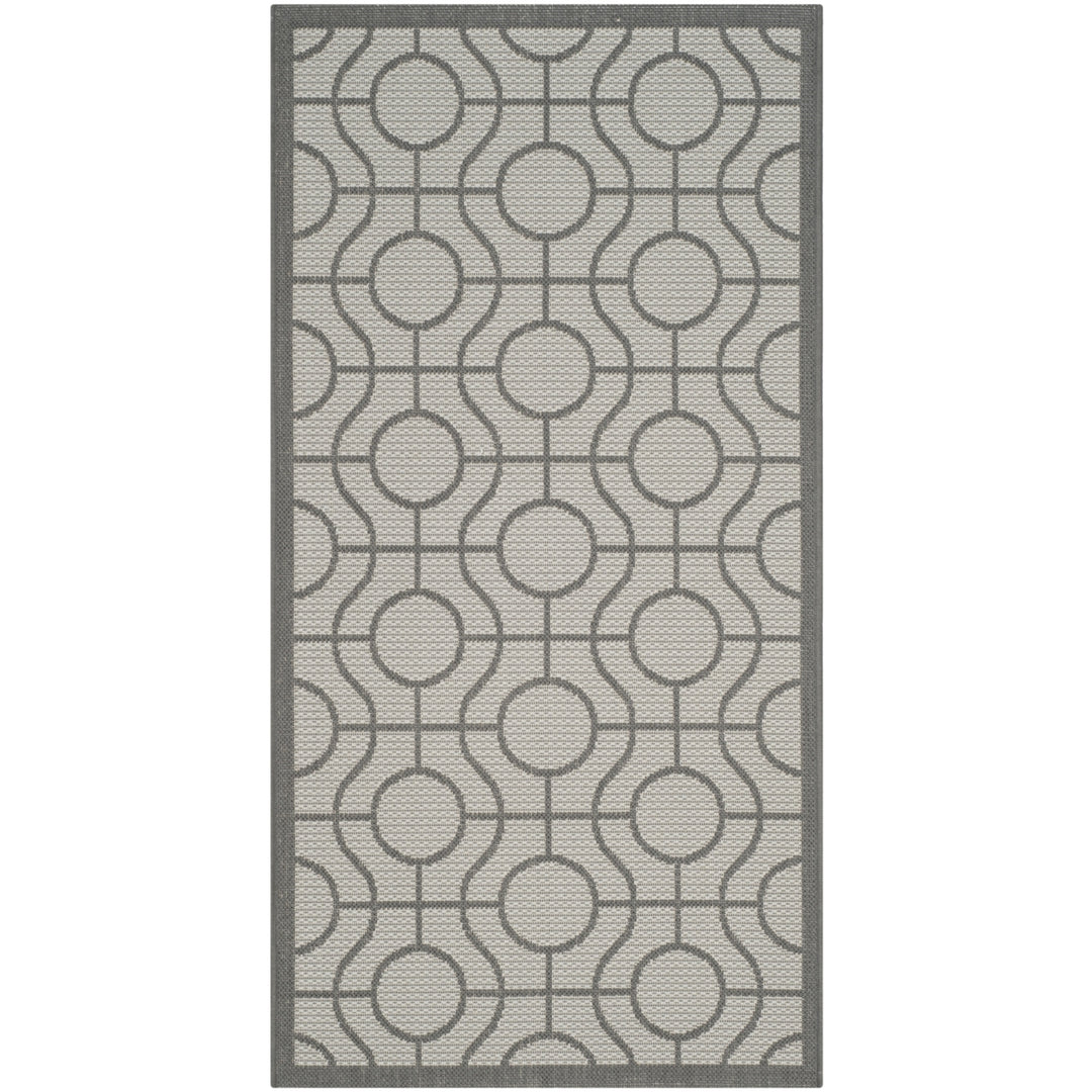 SAFAVIEH Outdoor CY6115-78 Courtyard Lt Grey / Anthracite Rug Image 8