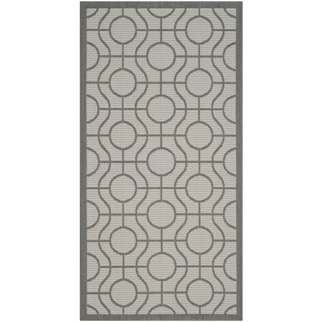 SAFAVIEH Outdoor CY6115-78 Courtyard Lt Grey / Anthracite Rug Image 1