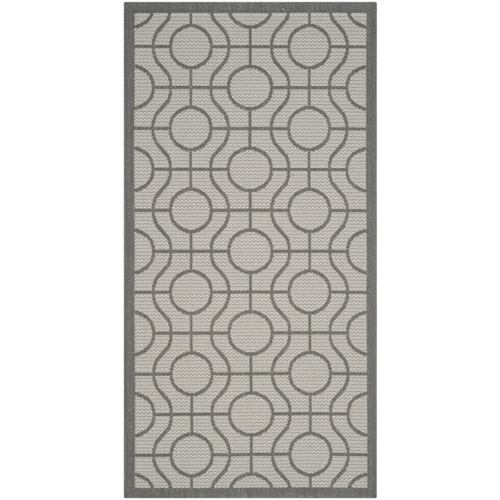 SAFAVIEH Outdoor CY6115-78 Courtyard Lt Grey / Anthracite Rug Image 1