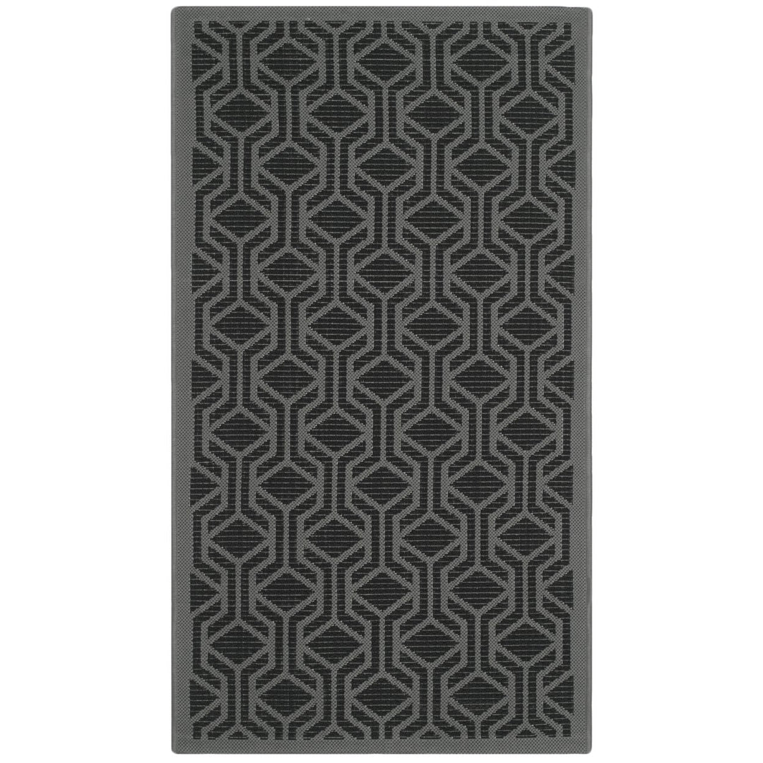 SAFAVIEH Outdoor CY6114-225 Courtyard Black / Anthracite Rug Image 10