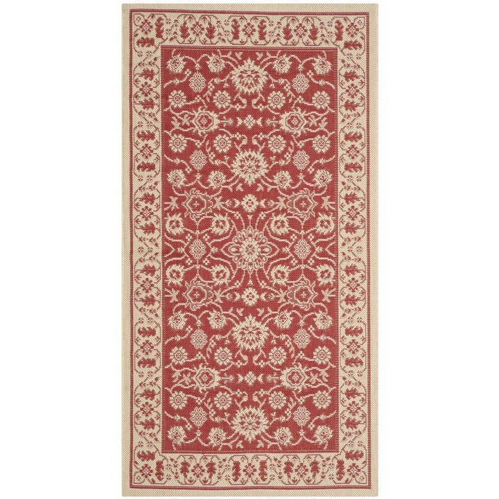 SAFAVIEH Outdoor CY6126-28 Courtyard Collection Red / Creme Rug Image 5