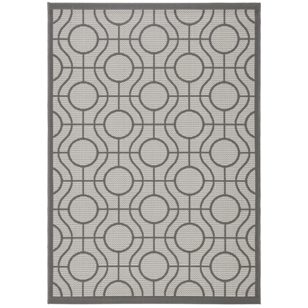 SAFAVIEH Outdoor CY6115-78 Courtyard Lt Grey / Anthracite Rug Image 9