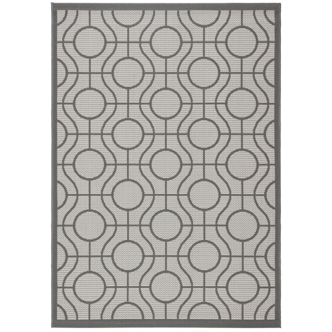 SAFAVIEH Outdoor CY6115-78 Courtyard Lt Grey / Anthracite Rug Image 1