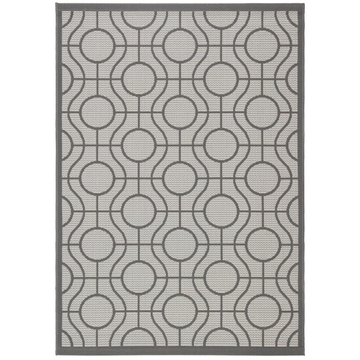 SAFAVIEH Outdoor CY6115-78 Courtyard Lt Grey / Anthracite Rug Image 1