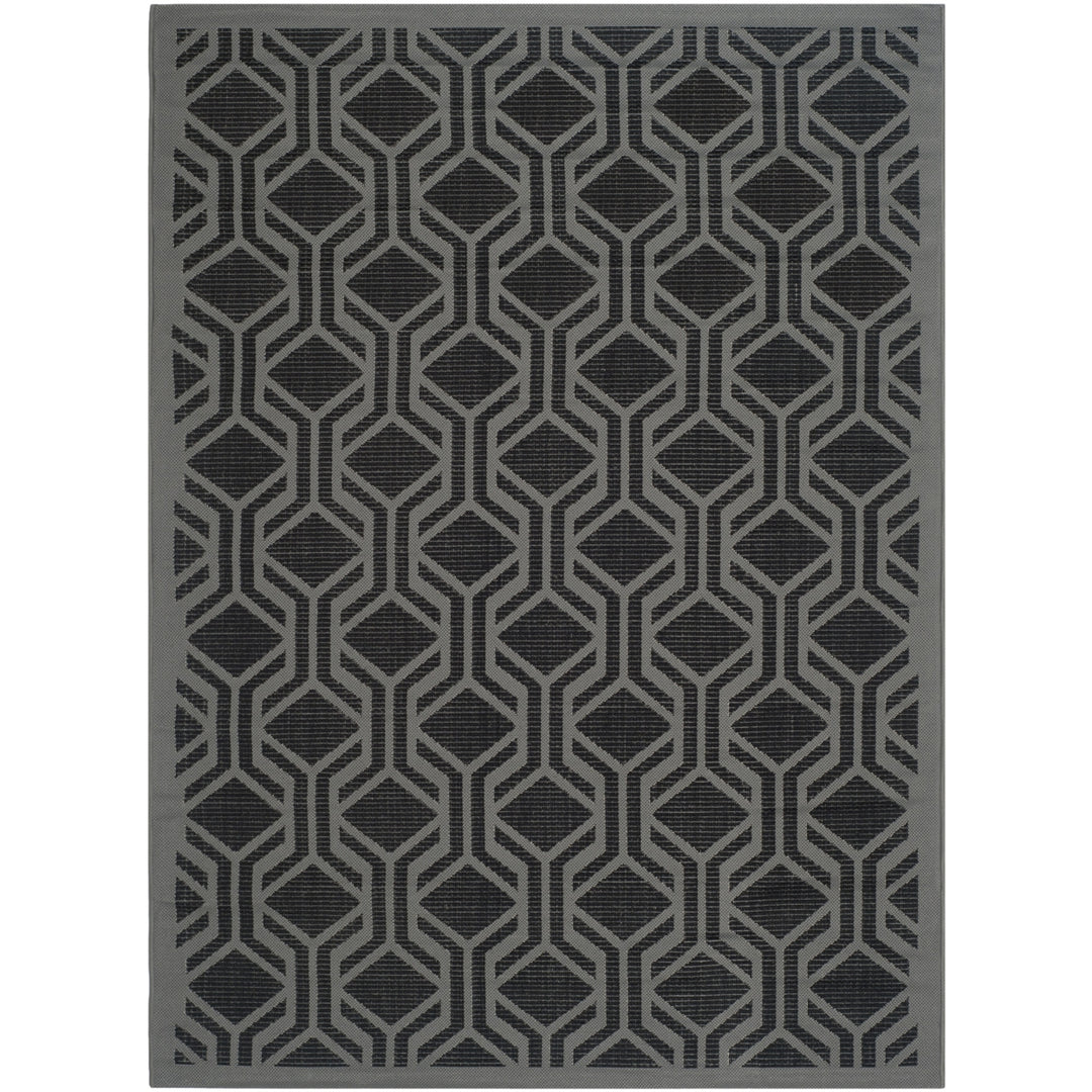 SAFAVIEH Outdoor CY6114-225 Courtyard Black / Anthracite Rug Image 11